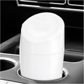 Car Trash Can Bin with Lid, Leakproof Portable Garbage Trash Bin Mini Cup Holder Organizer, Automotive Interior Dustbin Multipurpose Storage Container for Car Home Office (White)