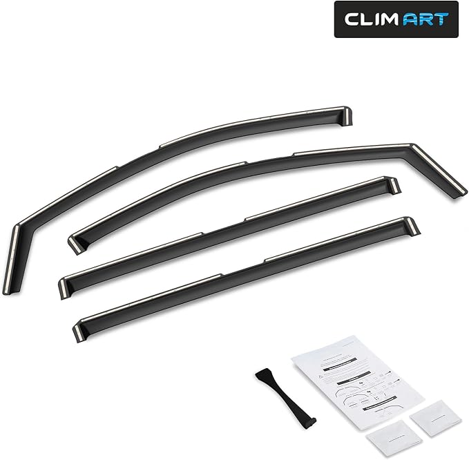 in-Channel Incredibly Durable Rain Guards for Dodge Grand Caravan 2008-2020, Original Window Deflectors, Vent Window Visors, Vent Deflector, 4 pcs. - 608252