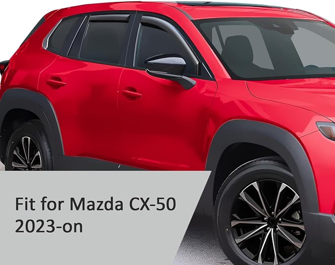 Voron Glass in-Channel Extra Durable Rain Guards for Mazda CX-50 2023-2026, Window Deflectors, Vent Window Visors, 4 Pieces - 201237