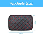 Car Leather Center Console Cushion Pad, 11.4"x7.4" Waterproof Armrest Seat Box Cover Fit for Cars, Vehicles, SUVs, Comfort, Car Interior Protection Accessories (Black/Red-2)