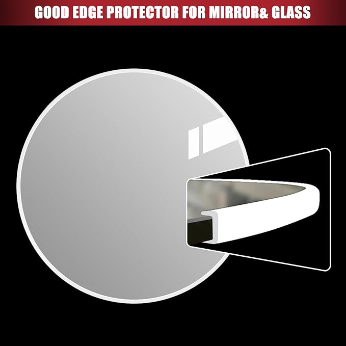 Rubber Edge Trim, Flexible Baby Proof Edge Trim for Sharp Edge, 1/4" U Channel Edge Protector, Self-Adhesive Edge Guards for Plywood, Glass, Flexi-Glass, 20Ft, White, Silicone Material