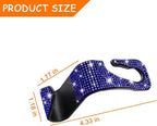 Mandark 4PCS Bling Car Seat Headrest Hooks, Crystal Rhinestone Vehicle Seat Back Hanger for Grocery Purses Handbags, Diamond Auto Seatback Storage Organizer Hanger, Universal for Most Cars (Blue)