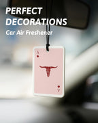 Boho Rusty Red Western Car Air Freshener 4 Pcs, Preppy Cow Skull Cactus Cowgirls Boots Hanging Air Freshener for Cars Closet Drawer Books, Girly Western Car Accessories Mirror Decor for Women