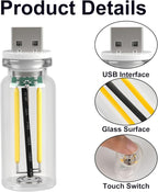 Hiseanllo 3PCS USB Car Interior Lights, Plug-in Glass Bottle Ambient Lamps for Cars, Portable Atmosphere Night Light, Universal Auto Interior Accessories (Yellow)