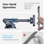 Magnetic Phone Mount for Car, Dashboard & Windshield Suction Cup Holder with Telescopic Arm, Requires Metal Plate for Proper Use, Fit for Android Smartphones(NOT for MagSafe)