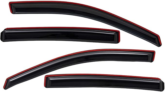 Extra Durable Clip-on in-Channel Auto Vent Window Visor, Fits 2010-2017 GMC Terrain, UV Protection Rain Guard, Original Wind Deflector, No-Drill Easy Install, Dark Smoke, 4-Pcs