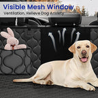Dog Car Seat Cover for Back Seat - Hard Bottom Supports 400lbs, with Mesh Window & Non-Slip Bottom, for SUV & Truck (Black)