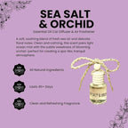 Sea Salt & Orchid Hanging Car Air Freshener – Long Lasting Essential Oil Diffuser for Car, Closet, Bathroom – 2-Pack Natural Scent Deodorizer