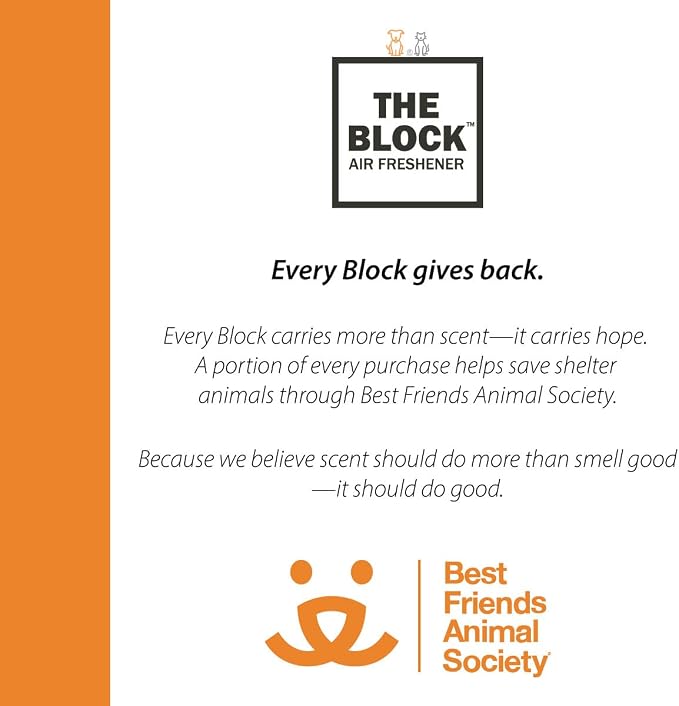 The Block - Wooden Car Air Freshener & Odor Eliminator - Long Lasting 30+ Day Scent - Car & Home Use - Fresh Gift Idea - Made in USA - VANILLA