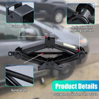 2PCS Car Scissor Jack Kit, Heavy Duty Portable Car Lift Jacks Tool with 2 Ton/4,409 lbs Capacity, Universal Auto Tire Jack with Ratchet Wrench, Auto Emergency Accessories for Cars SUV MPV