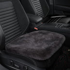 Genuine Sheepskin Auto Seat Pad, Australian Soft Wool Seat Cover Breathable and Sweat-Wicking Comfort Warm Universal Fit,19.2 inch x19.2 inch (Front seat Cushion 1pc, Dark Grey)