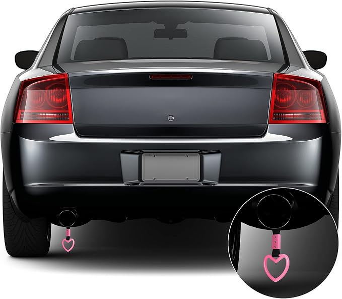 2 Pieces Heart Shaped Car Handle Straps Drift Charm Rear Bumper Warning Ring Decor Subway Bus Broken Heart Handle for Car Interior(Light Pink)