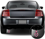 2 Pieces Heart Shaped Car Handle Straps Drift Charm Rear Bumper Warning Ring Decor Subway Bus Broken Heart Handle for Car Interior(Light Pink)