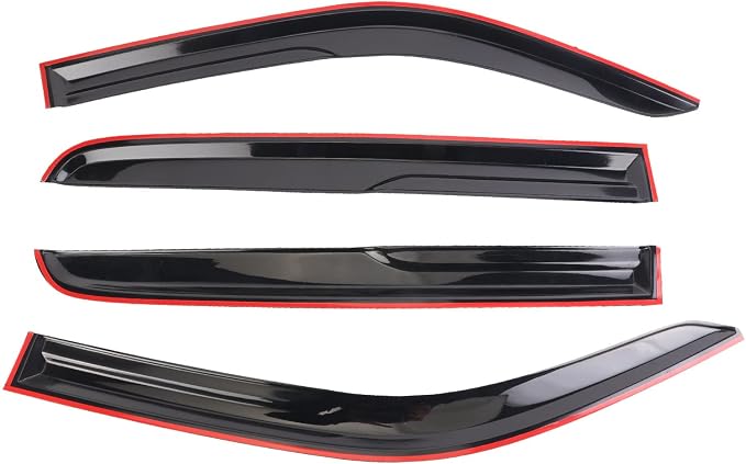 Black Outside Mount Window Rain Guards Compatible with 2019-2023 Dodge RAM 1500 Crew Cab,Durable Window Visor Deflectors