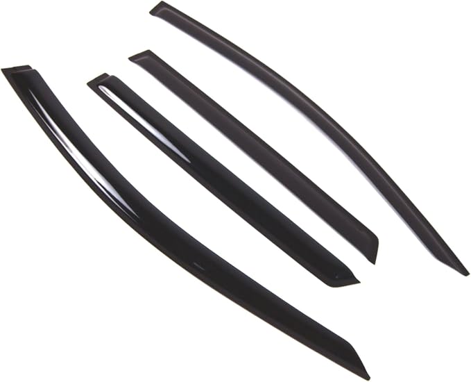 WD2-794B Dark Smoke 4 Pcs Set Window Visor (Outside Mount) Deflector Rain Guard Compatible with 2017-2018 Ford Edge