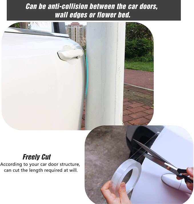 Car Door Edge Guard Invisible Automotive Door Sill Guard Protectors Anti-Scratch Adhesive Tape Waterproof Strips for Car Door Edge Protection (33Ft x 1.97”, Transparent)