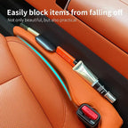 Inflatable Car Seat Gap Filler Strip - 2Pcs Leather Foldable Seat Gap Plug Blocker,Stop Dropping Items,Soft Interior Accessories for All Cars (Orange)