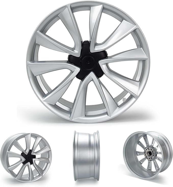 New 19x8.5" 19 Inch Premium Aluminum Alloy Wheel Rim Compatible with Model 3 2017-2023 | OEM Design, Alloy Replacement Wheel, Super Duty Car Rims Replacement - OE Stock Specs, Shiny Silver