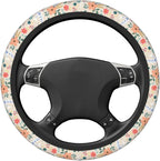 Retro Pigeon Flower Elastic Steering Wheel Cover Non-Slip Breathable Steering Wheel Protector Fit Auto, SUVs, Truck