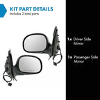 2 Piece Driver and Passenger Side Mirror Assembly Set Manual Folding Electric Adjustment Non-Heated No Memory Chrome Compatible with 1998-2002 Ford Expedition Lincoln Navigator