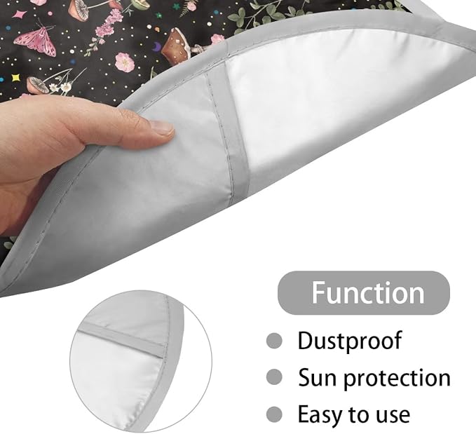 Mushroom Print Steering Wheel Cover Sun Shade Universal 17 inch Insulation Steering Wheel Cover for Cars SUV Trucks Cute Car Steering Wheel Accessories for Women