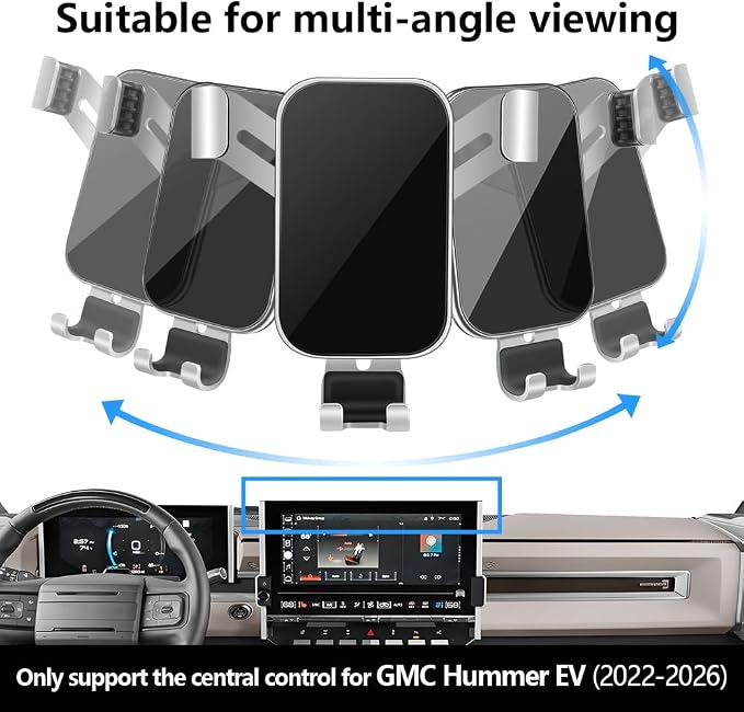 Car Phone Holder Center Console Organizer Tray for GMC Hummer EV 2022 2023 2024 2025 2026 Auto Interior Accessories Best Cell Phones Mount Mobile CellPhone Stand Dashboard Screen Storage Accessory