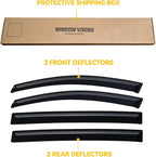 Rain Guards for 2011-2017 Honda Odyssey, Out-Channel Window Visor Shields Vent Deflector Shade Wind Dark Smoke 2012 2013 2014 2015 2016, Tape-On Outside-Mount, 4PCS