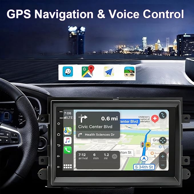 7" Android 14 Car Stereo Radio for Ford Mustang 2005 2006 2007 2008 2009 with Carplay Android Auto,Touch Screen Car Radio with GPS Navigation Bluetooth WiFi FM RDS SWC AHD Backup Camera, 2+32G