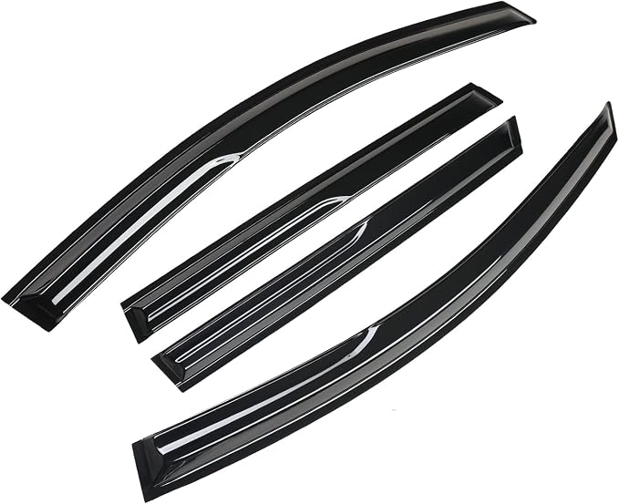 Smoke Tinted Tape-On Window Visors Rain Guards Compatible with Hyundai Santa Fe 2019 2020 2021 2022 2023 SE SEL Limited Calligraphy