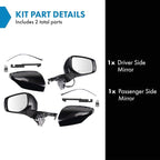 Driver and Passenger Side Mirror Set Power Heated Manual Folding Smooth Black Compatible with 2020-2022 Subaru Outback Legacy SU1320181 SU1321181