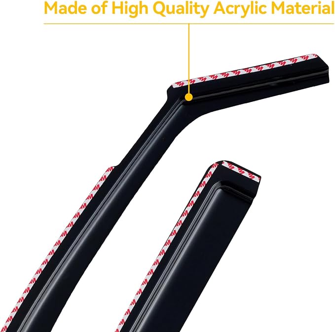 in-Channel Window Visors Rain Guards for 2019-2026 Chevy Silverado/GMC Sierra 1500 Crew Cab, Window Vent Wind Shades Deflectors