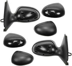 4 Piece Driver and Passenger Side Mirror Assembly Set Electric Adjustment Heated No Memory Black Compatible with 2000-2007 Ford Taurus 2000-2005 Mercury Sable With Textured Cap FO1320193 FO1320353