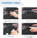4PCS Car Seat Headrest Hooks, Auto Back Seat Hanger Holder, Durable Stylish Vehicle Organizer Universal Car Interior Accessories, Storage Hooks for Purses, Bags, Clothes (Carbon Fiber/Orange)