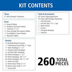 91248 OSHA-Compliant First Aid Kit, All-Purpose 50-Person Emergency First Aid Kit for Business, Worksite, Home, and Car, 260 Pieces