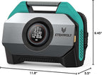 VORTEX S6 Tire Inflator Portable Air Compressor for Heavy-duty Vehicles, Cordless Air Pump for Car & Inflatables with 19200 mAh Battery, 100% Duty Cycle & Dual Cylinder Bike Pump, Dark Cyan