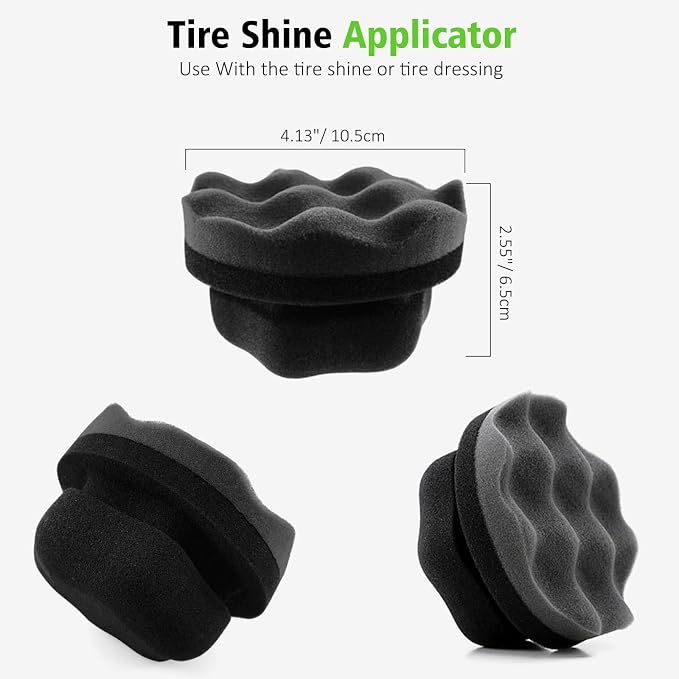 5PCS Pro Wheel Detailing Kit | 360° Bendable Rim Cleaner Brush, Premium Boar Hair Brush & Tire Shine Applicator | Microfiber Scratch-Free Wheel and Tire Brush Set for Cleaning Wheels,Tires