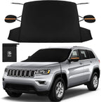 Windshield Cover for Ice and Snow, Heavy Duty 600D Windshield Snow Cover with 2 Mirror Covers Waterproof Car Cover for Snow Windshield Protector for Cars, SUVs, Trucks (77"x47")