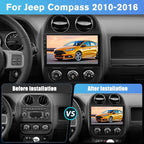 [4Core+64GB] Android Car Stereo for Jeep Patriot Compass 2010 2011 2012 2013 2014 2015 2016, 10" Touch Screen Radio for Jeep Compass with CarPlay Android Auto GPS 5GWiFi Included Camera