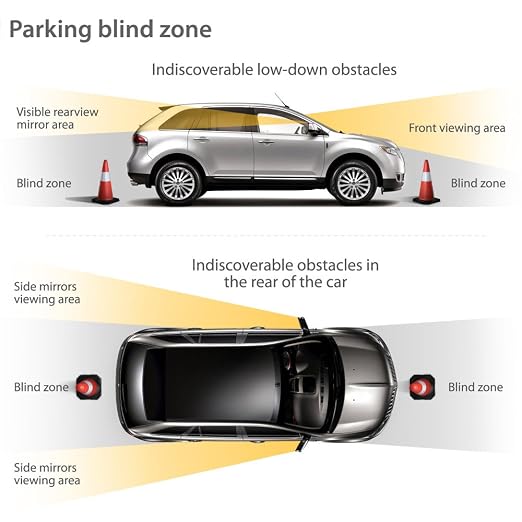 Car Reverse Backup Radar System, Front and Rear Parking Sensors Kit, 8/Sensors Electronics Cars Parking Assistance Reversing Radar with LED Display and Sound Warning