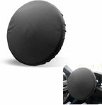 Car Steering Wheel Cover, Waterproof Sunproof Heat-Insulated Steering Wheel Protector, Thickened Soft Full-Coverage Car Interior Accessory, Universal for Most Cars (Black)