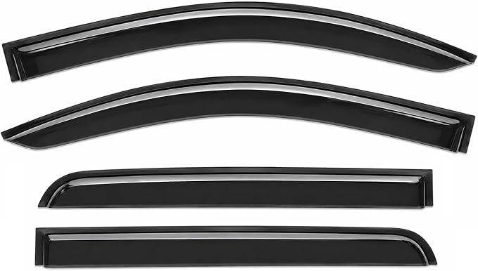 2023-2026 Tape-On Rain Guards for Chevrolet Chevy Colorado & for GMC Canyon Side Window Visor Deflectors Extra Thick Shade 2024 2025