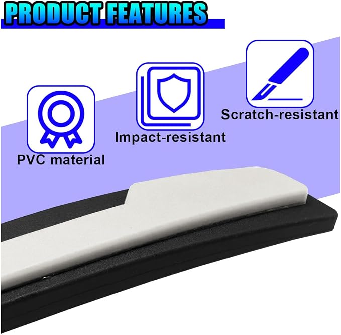 Craedli 4PCS Car Door Edge Guards Protector, Anti-Scratch Car Door Self Adhesive Anti-Collision Trim Strip Auto Side Door Protector, Universal Auto Body Bumper Guard for Cars SUV Truck (White&Grey)