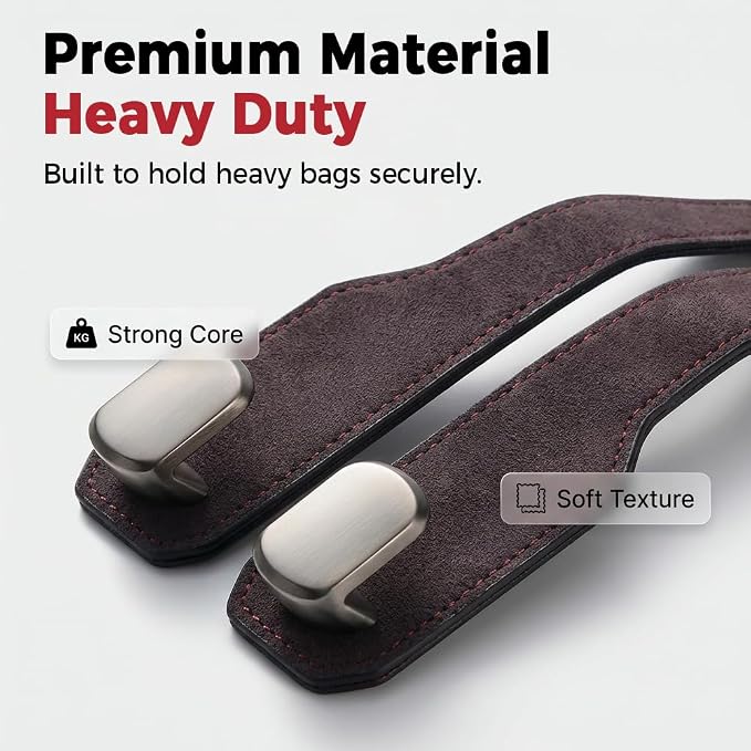 Car Seat Back Storage Hook, 2026 New Car Seat Headrest Hook for Purses and Bags, Leather Car Seat Back Storage Hooks, Car Seat Hangers Organization Accessories (Mix 3pcs)