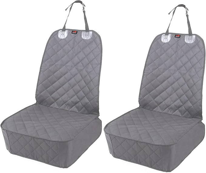 Dog Car Seat Cover 2 Pack, Waterproof Front Seat Car Cover for Cars, Trucks, and Suvs, Pet Front Cover for Cars, Nonslip Dog Seat Cover Grey