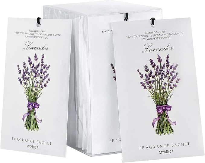 12 Pack Lavender Scented Sachets | Odor Eliminator & Air Freshener for Drawer, Closet, Car, Shoes, Gym Bag, Suitcase | Home Fragrance Gift Set