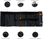 Car Trunk Organizer with Lid,Collapsible Car Storage Organizer with Multi Compartments and Securing Straps for SUV,Sedan,Jeep-Black & Grey