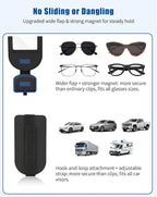 Car Visor Sunglasses Holder, 3 in 1 Glasses Clip with Photo Picture Display & Extra Storage Pocket, Anti-Slip Universal Sun Visor Organizer, 2026 Upgraded (2, Black)