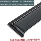 Window Visors fit 08-16 Chrysler Town & Country, 08-20 Dodge Grand Caravan | Rain Guards, Window Deflectors, Vent Visor, Sun Shades, Window Shields, Dark Smoke, Car Accessories