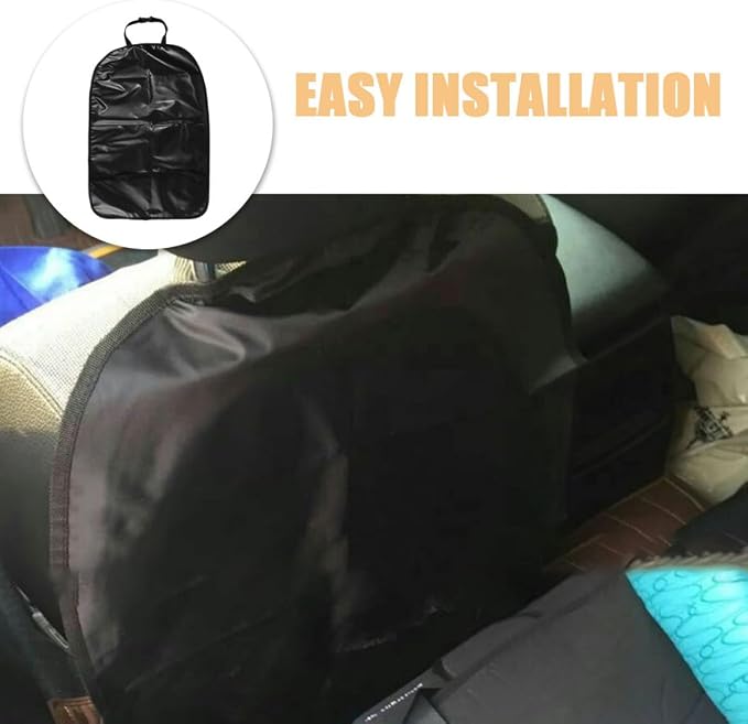 2pcs Car Seat Back Protectors Kick Mats for Black Waterproof Oxford Fabric Vehicle Seat Back Kick Guards for Family Travel