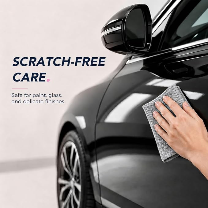 Microfiber Cleaning Cloth, 150 Pack Reusable Paper Towels Microfiber Towels for Cars Lint Free Shop Rags with Box for Home Kitchen Automotive, 11"x 9", White & Grey & Pink
